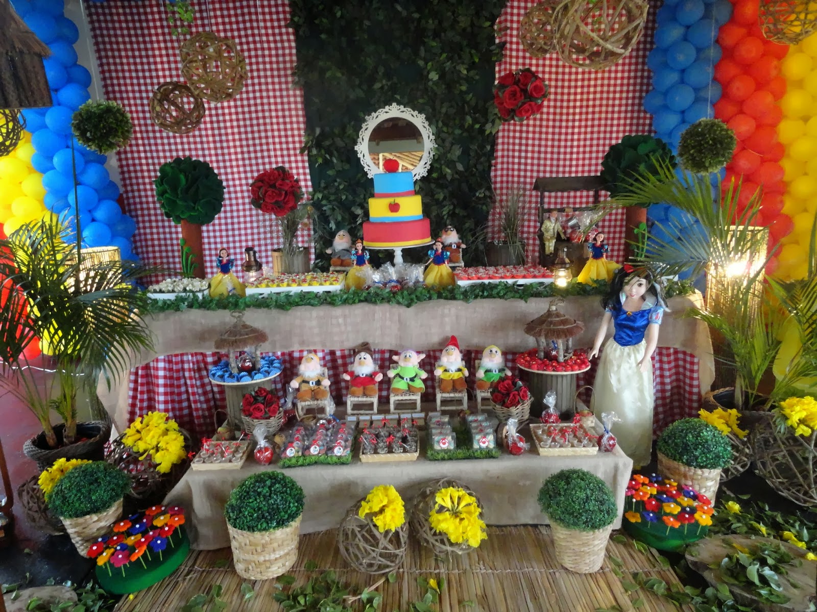 decoracao festa infantil branca de neve: infantil TEM FESTAS- 34236880: Branca de neve- Mesa Rustica decoracao festa infantil branca de neve: infantil TEM FESTAS- 34236880: Branca de neve- Mesa Rustica