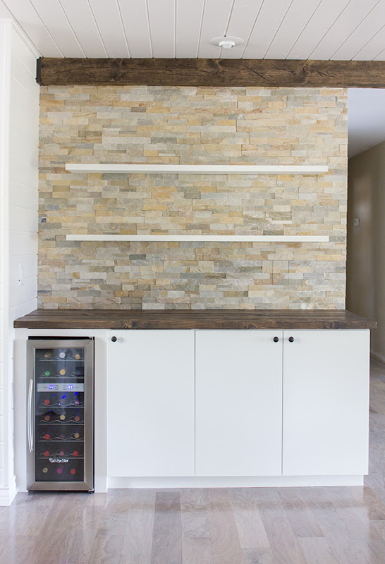 Floating Wall Shelves with Stone