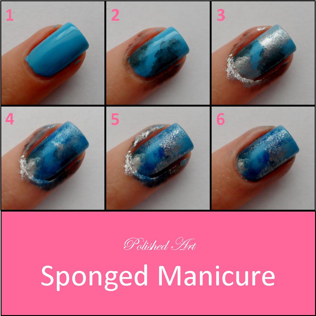 Polished Art Sponged Nails Tutorial