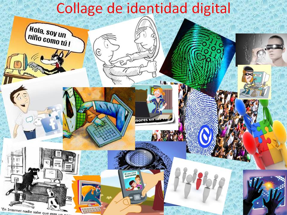 Seguridad en línea Collage de identidad digital