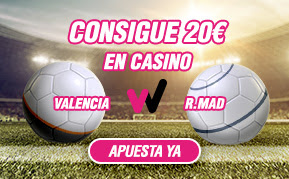 wanabet 20 euros si fallas apostando Valencia vs Real Madrid 3 enero wanabet 20 euros si fallas apostando Valencia vs Real Madrid 3 enero