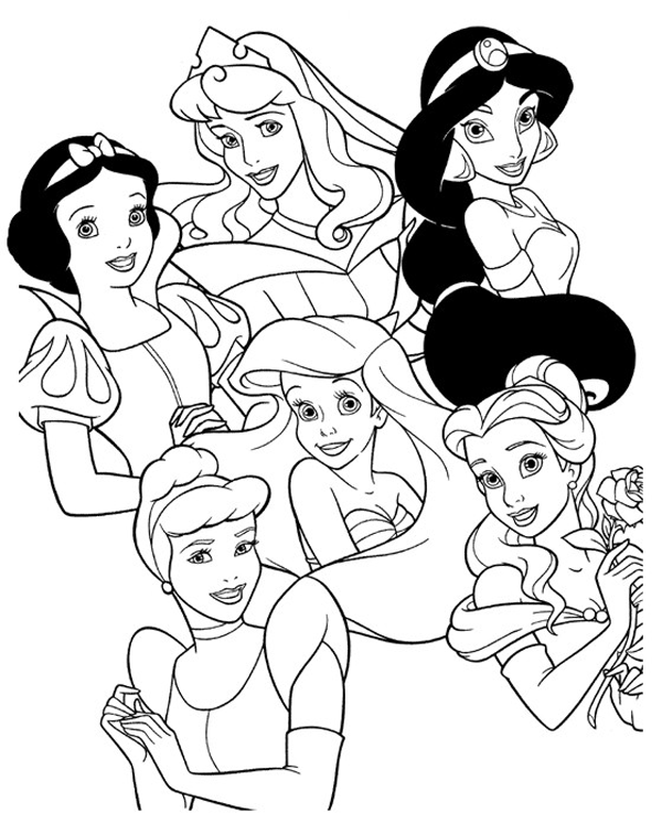 Princesas Disney blanco y negro - Imagui