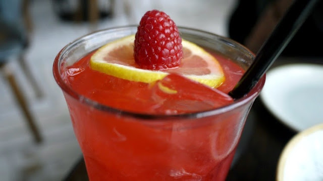 Selfridges on the roof with vintage salt pink lemonade