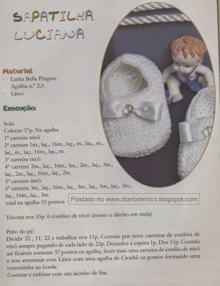 sapatinho de trico recem nascido