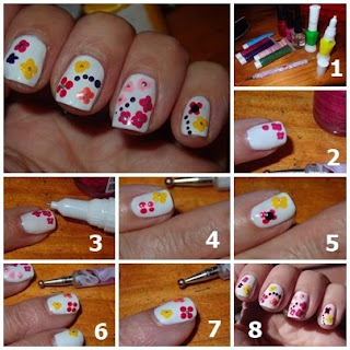 manicura de flores paso a paso