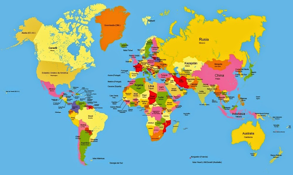Mapa Planisferio Inglaterra
