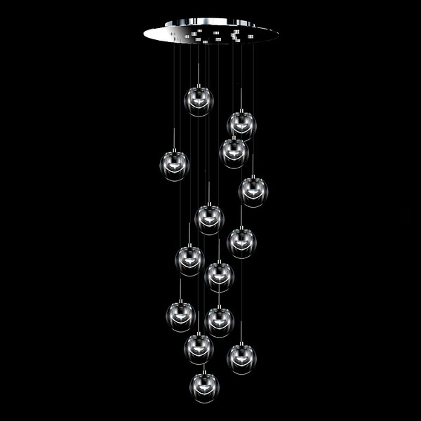 Kundalini Dew Multi Glass Pendant Light Fixture Kundalini Dew Modern Chandelier