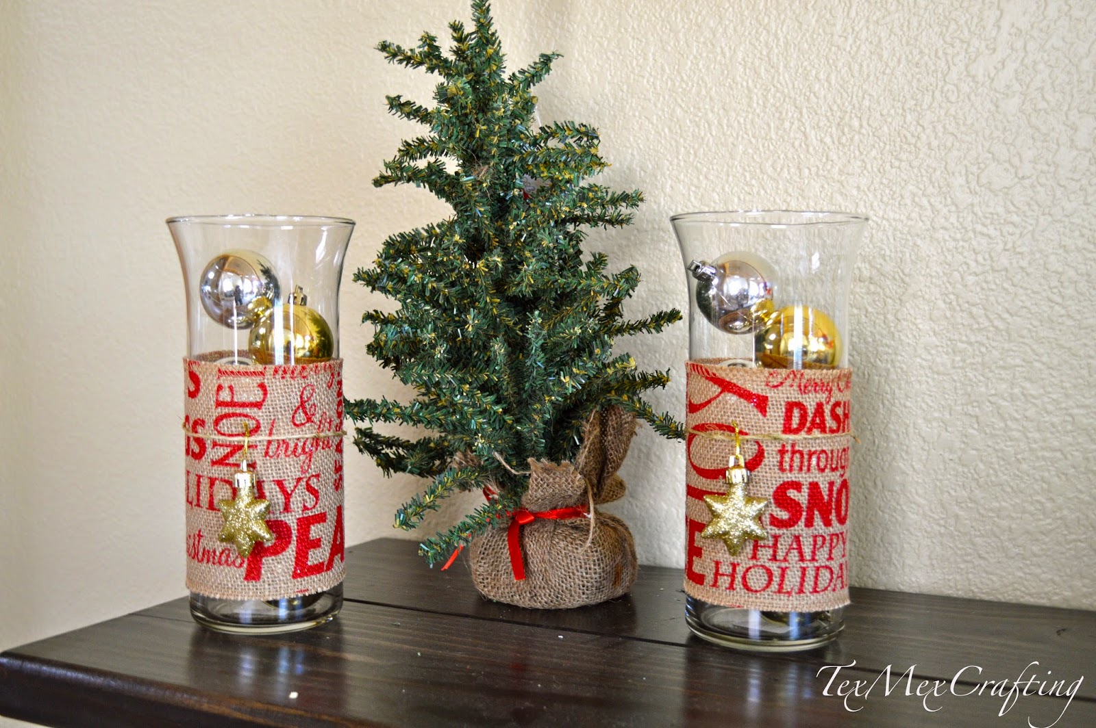 TexMex Crafting DIY Wrapped Christmas Vases