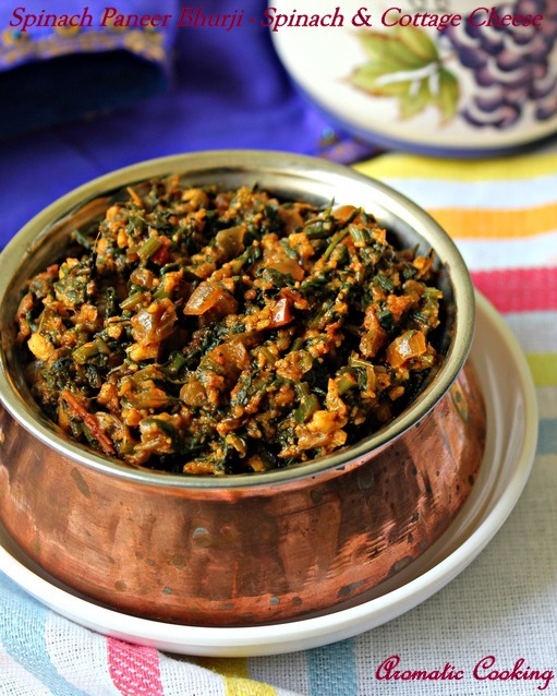 Aromatic Cooking Palak Paneer Bhurji/ Spinach And Cottage Cheese