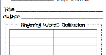 Classroom Freebies Too: Collecting Rhyming Words