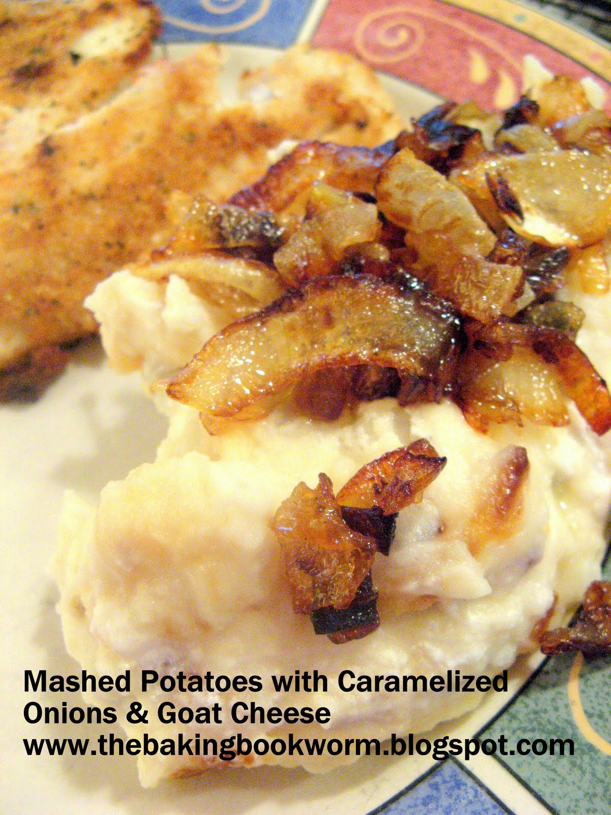 The Baking Bookworm Mashed Potatoes with Caramelized Onions & Goat Cheese