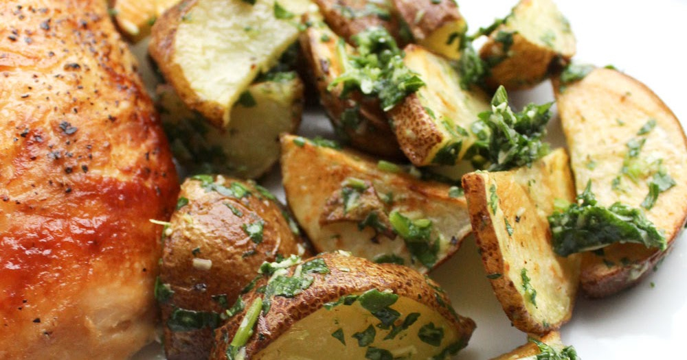 Roasted Potatoes with Kale Pesto Han Can Cook