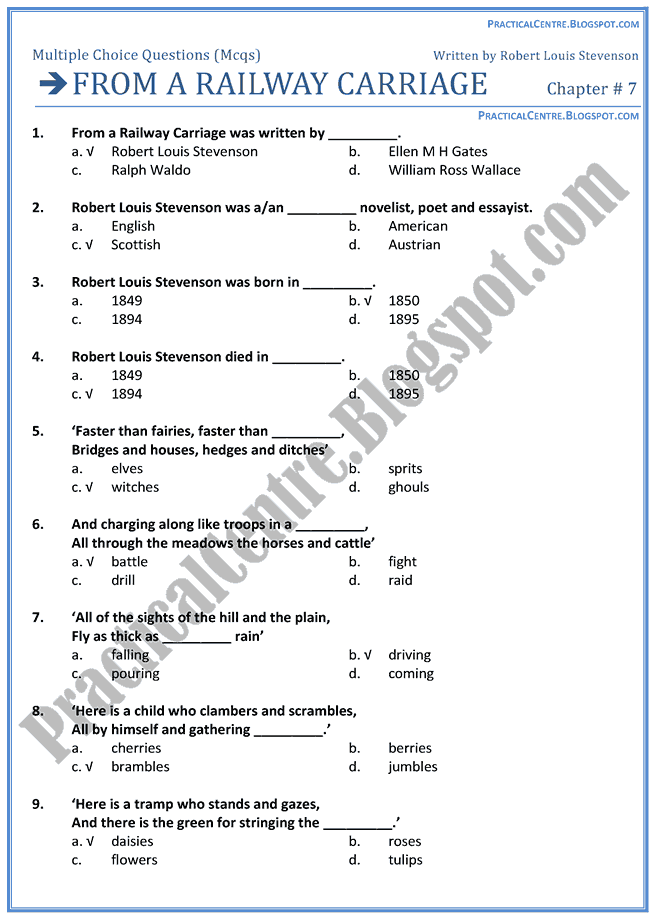 from-a-railway-carriage-mcqs-multiple-choice-questions-english-x