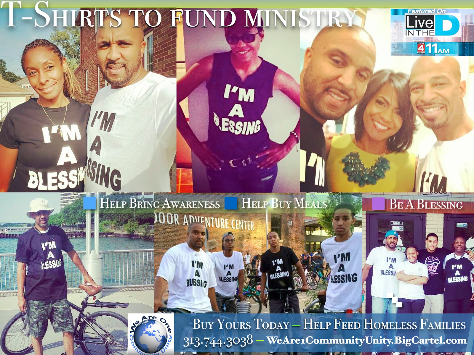Purchase Your T-Shirt To Help We are One To Feed The Homeless And Build A Home For The Homeless