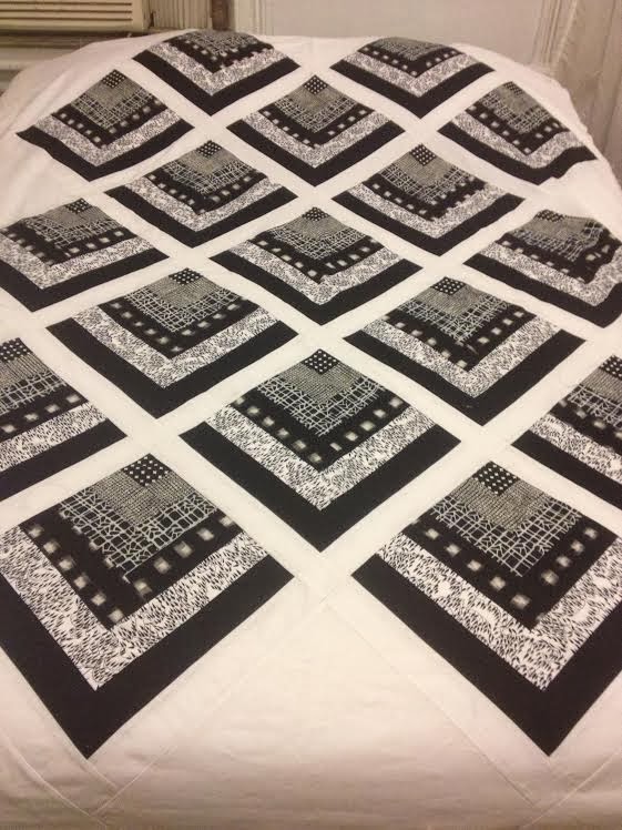 The Beyondness of Things Black & White Quarter Log Cabin Quilt