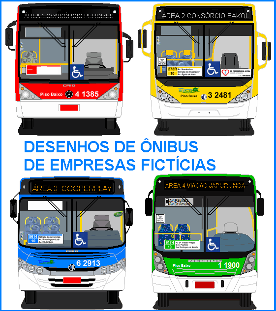 Desenhos de Ônibus de Consórcios Fictícios