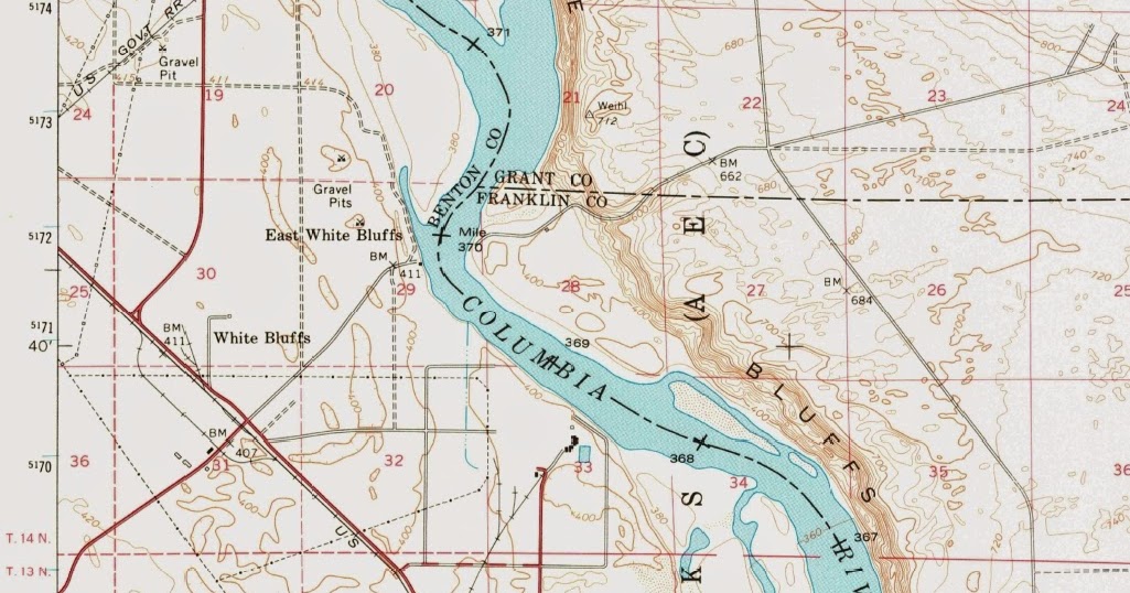 Big Bend Railroad History 1965 White Bluffs Topo Map