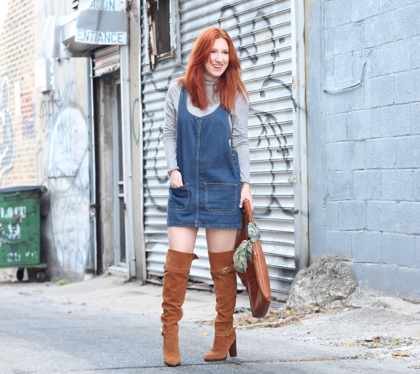 Denim Jumper + Over The Knee Boots TfDiaries