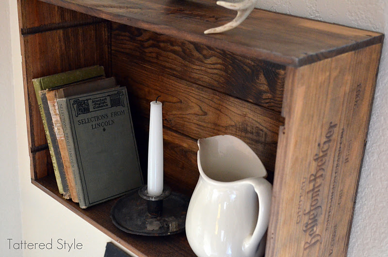 Tattered Style Wine Crate Shelf / DIY