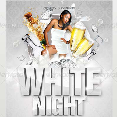 all white party flyer template