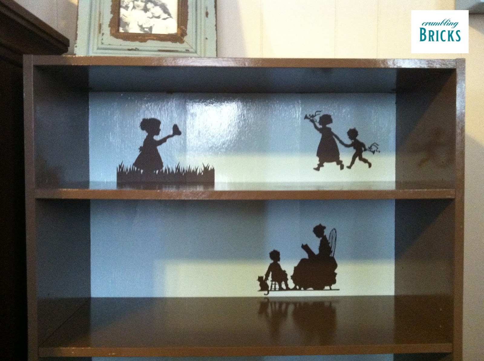 Crumbling Bricks Walmart Bookshelf Makeover