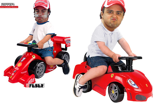 Ferrari y sus coches de juguete. HUMOR. FERNANDO ALONSO y MASSA