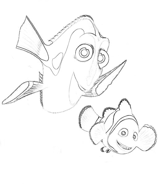 COLOREA TUS DIBUJOS: Dibujo de Doris y Nemo para colorear COLOREA TUS DIBUJOS: Dibujo de Doris y Nemo para colorear