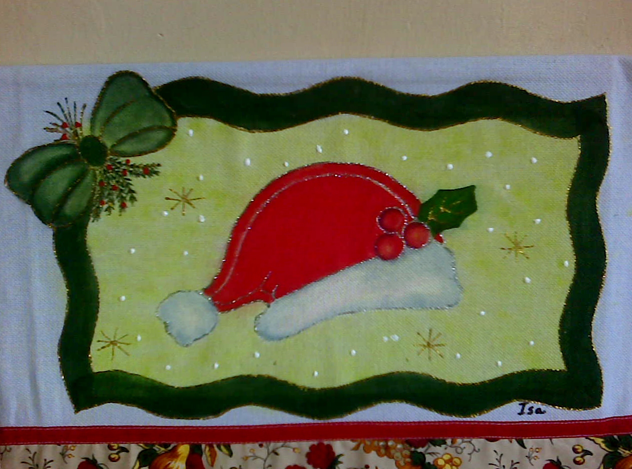 deixou o pano de prato gracioso.Que tal pintar em pano de bandeja