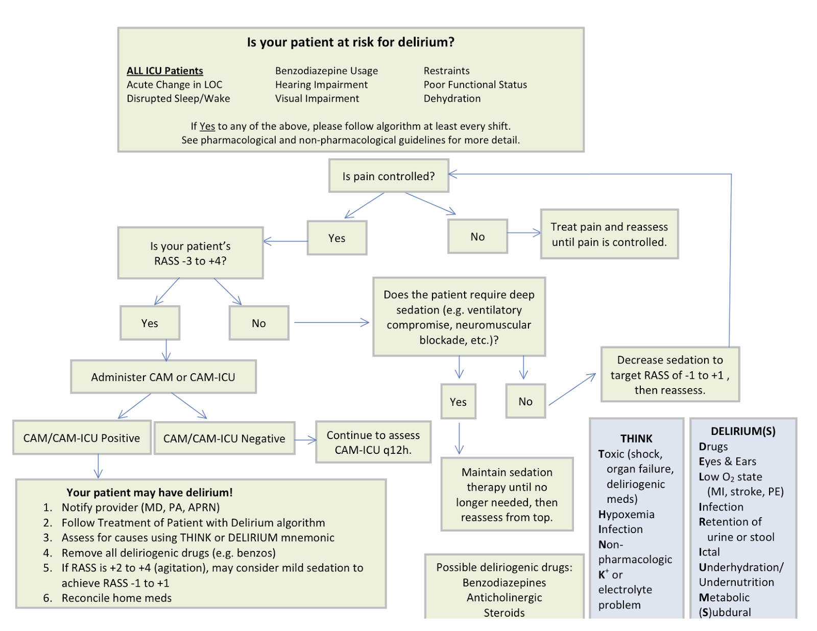 Clinical Guidelines For Delirium Fixed