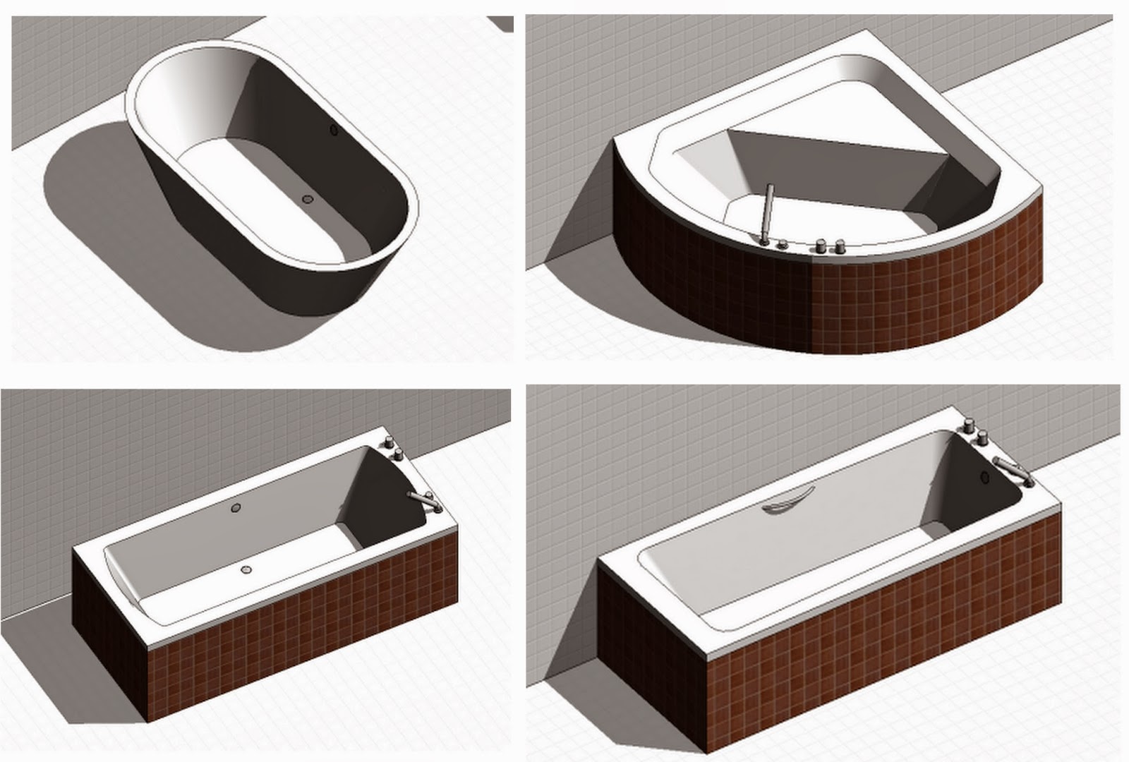 Custom Revit Families Bathroom furniture / Meble łazienkowe