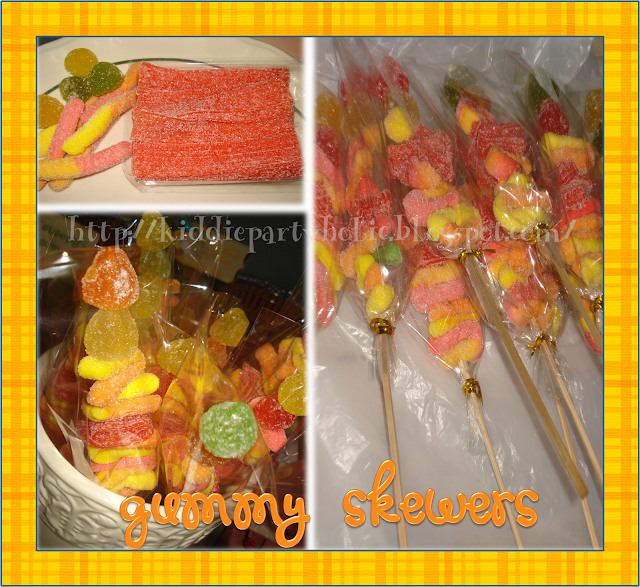 Kiddie Partyholic Easy Candy Buffet DIY The Gummy Skewers!