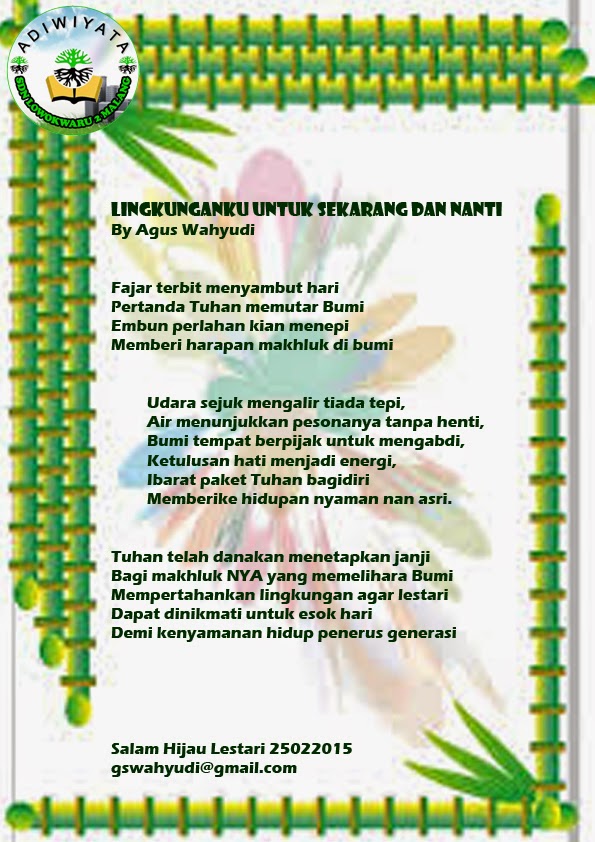 Puisi Lingkungan Sekolah Adiwiyata Nusagates