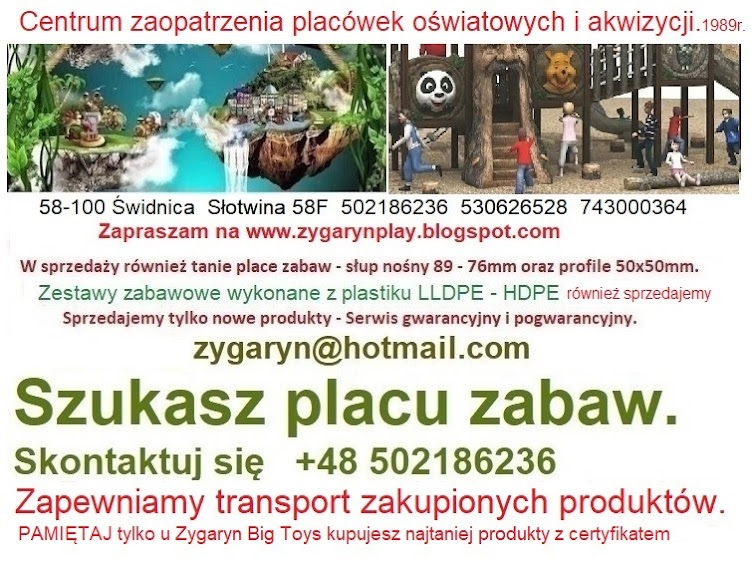 Place zabaw dla dzieci i młodzieży.