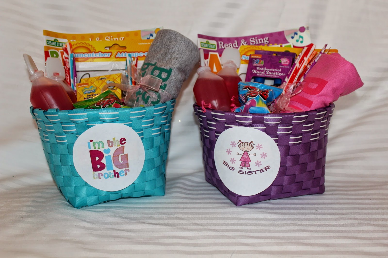 Bringing Fun Home Inexpensive DIY baby & sibling gift basket {TWINS}