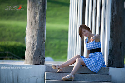 1 Choi Byeol Yee-Check Pattern Dress-very cute asian girl-girlcute4u.blogspot.com