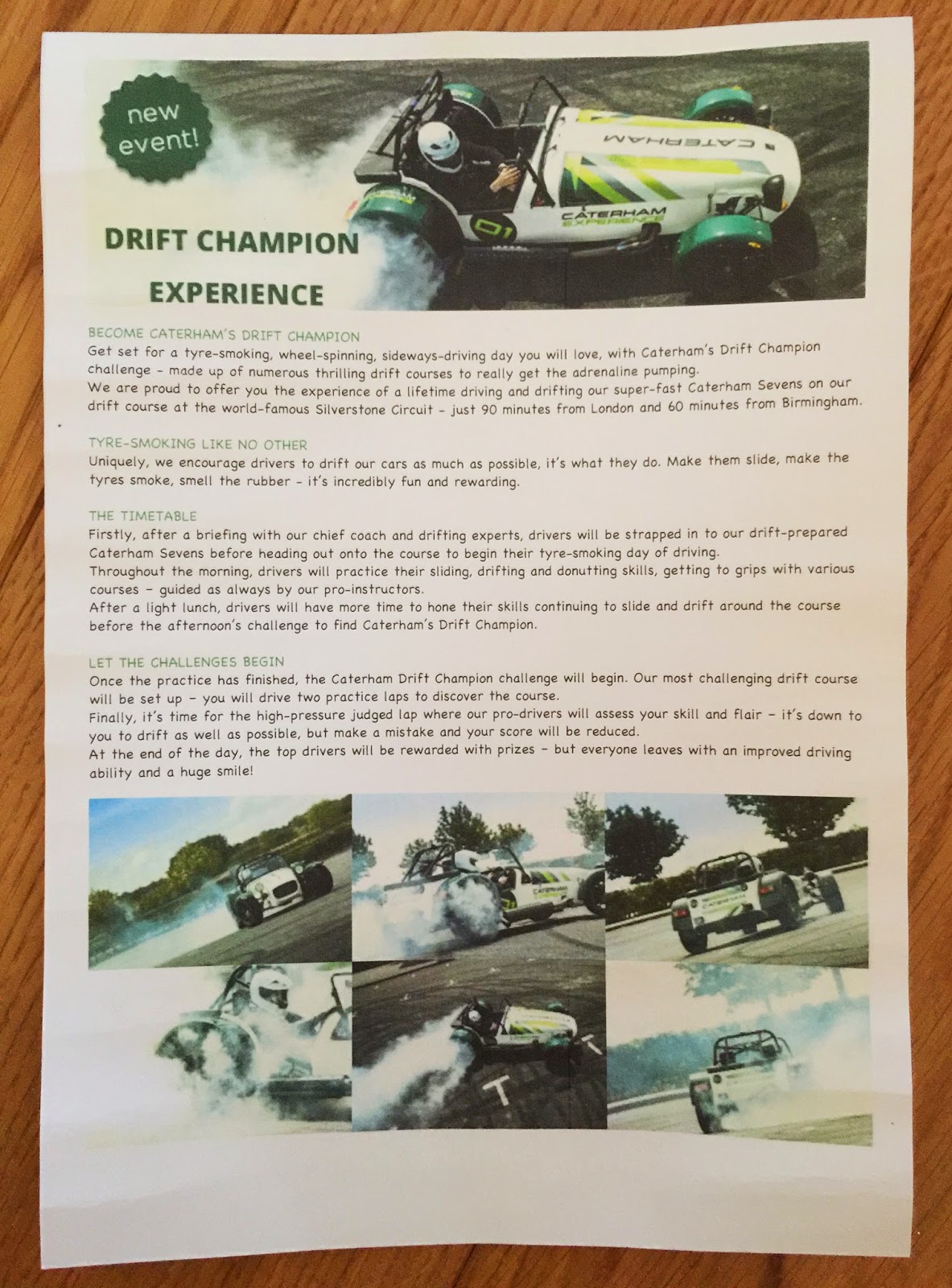A Caterham Drift Experience!!!!  Cool or what?!?