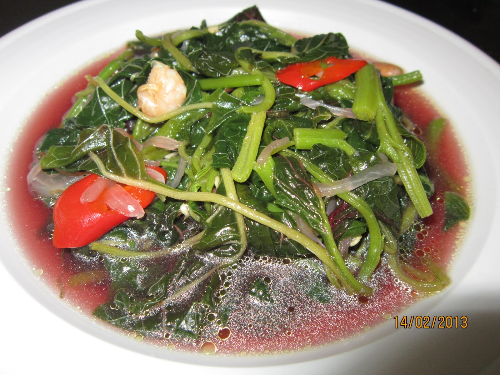 RESEPI CIKGU ANI TUMIS AIR BAYAM MERAH