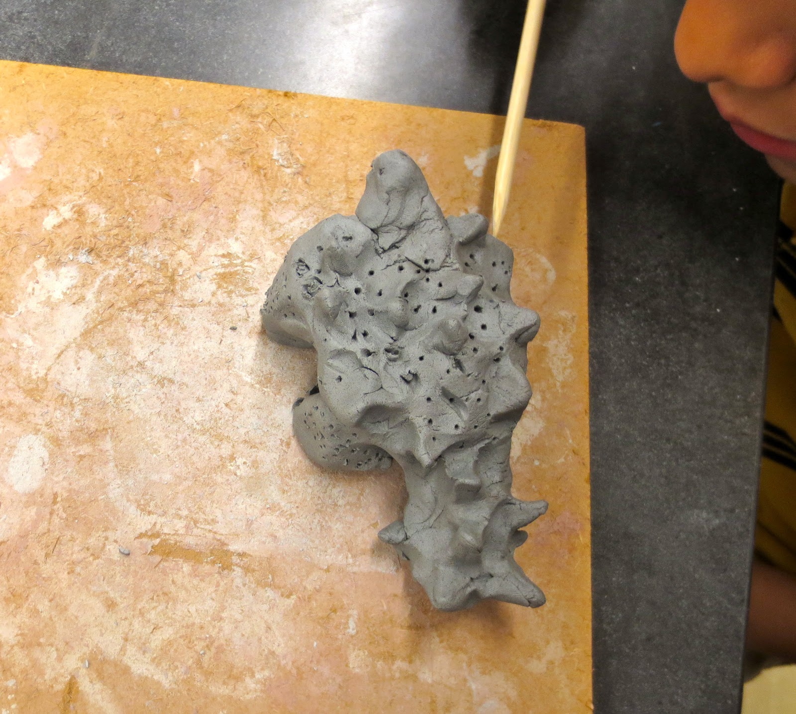 Zilker Elementary Art Class 1st Grade Clay Dinosaur Sculptures