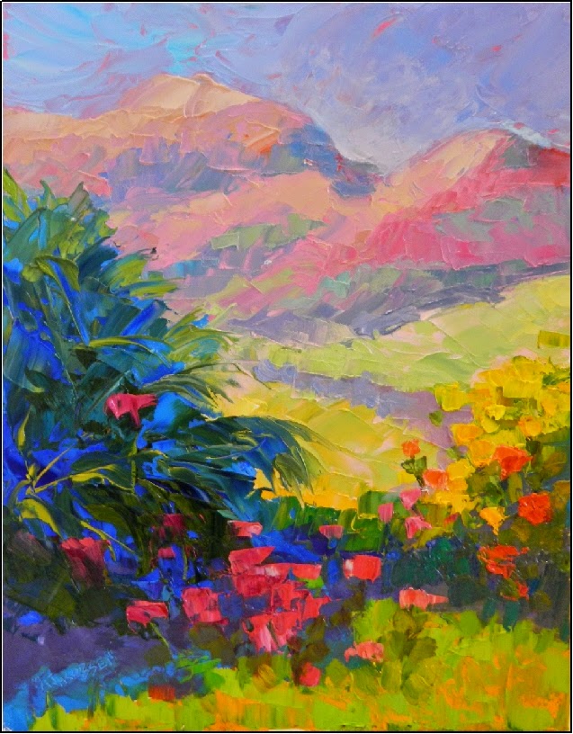 Paint Dance "Wildflower Meadow", 11x14, oil on board, palette knife