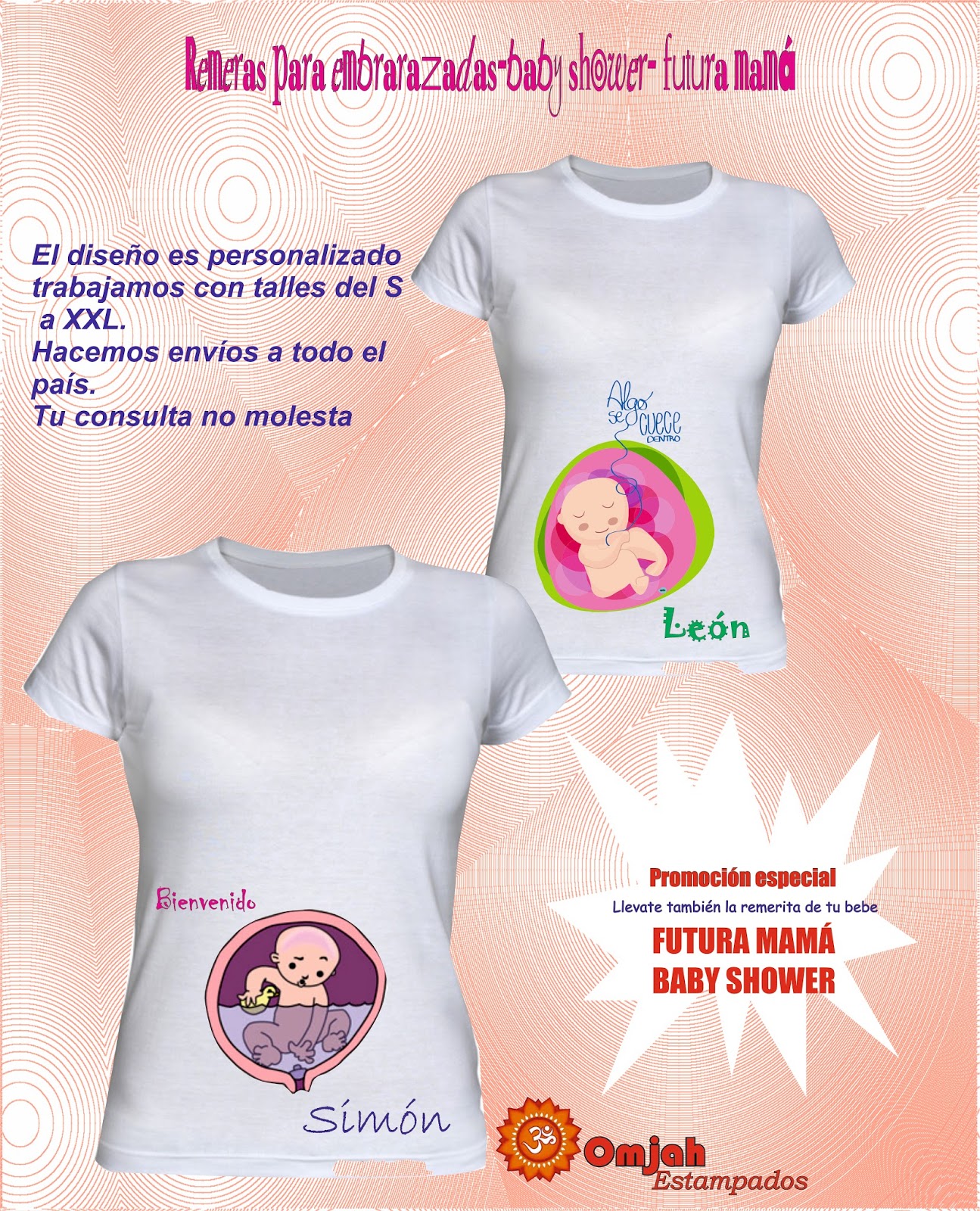 remeras personalizadas para embarazadas