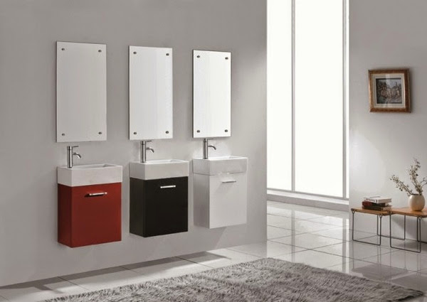 Lille - Wall Hung Single Ceramic Top Small Bathroom Vanity