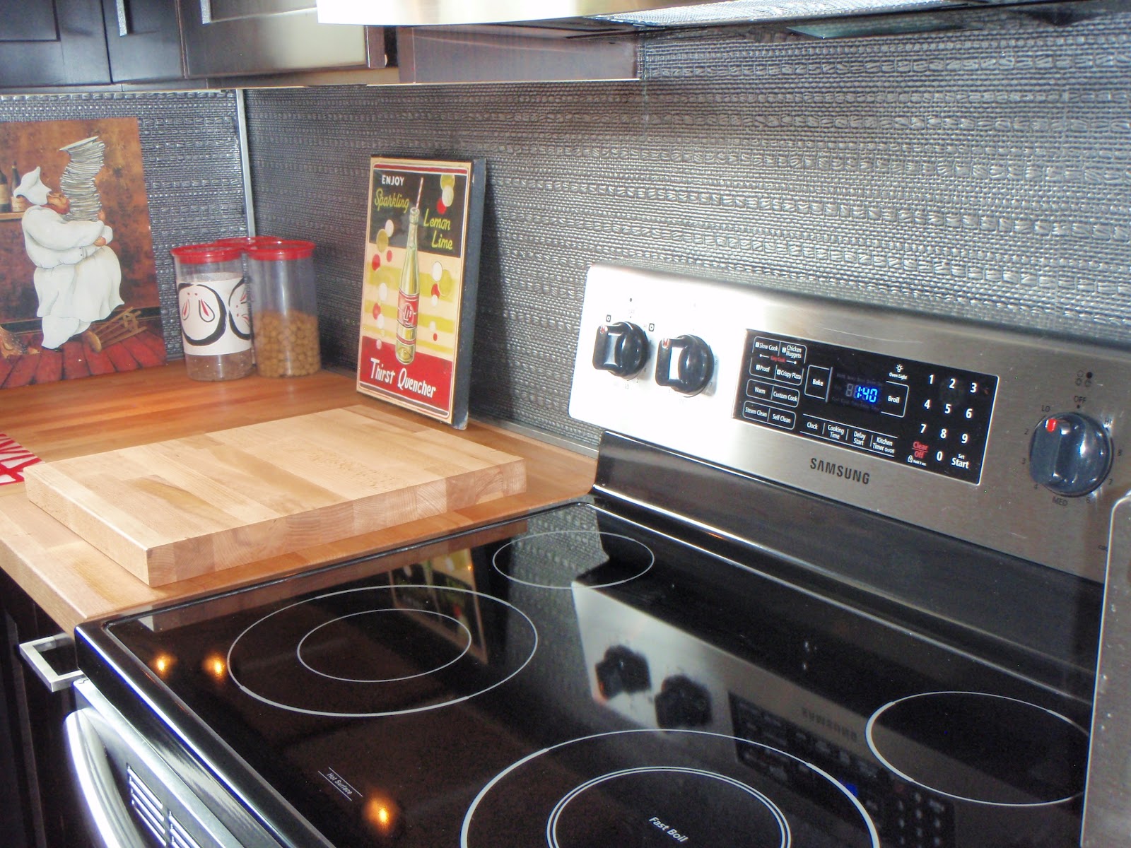 Copper backsplash kitchen PVC Kitchen Backsplash Roll
