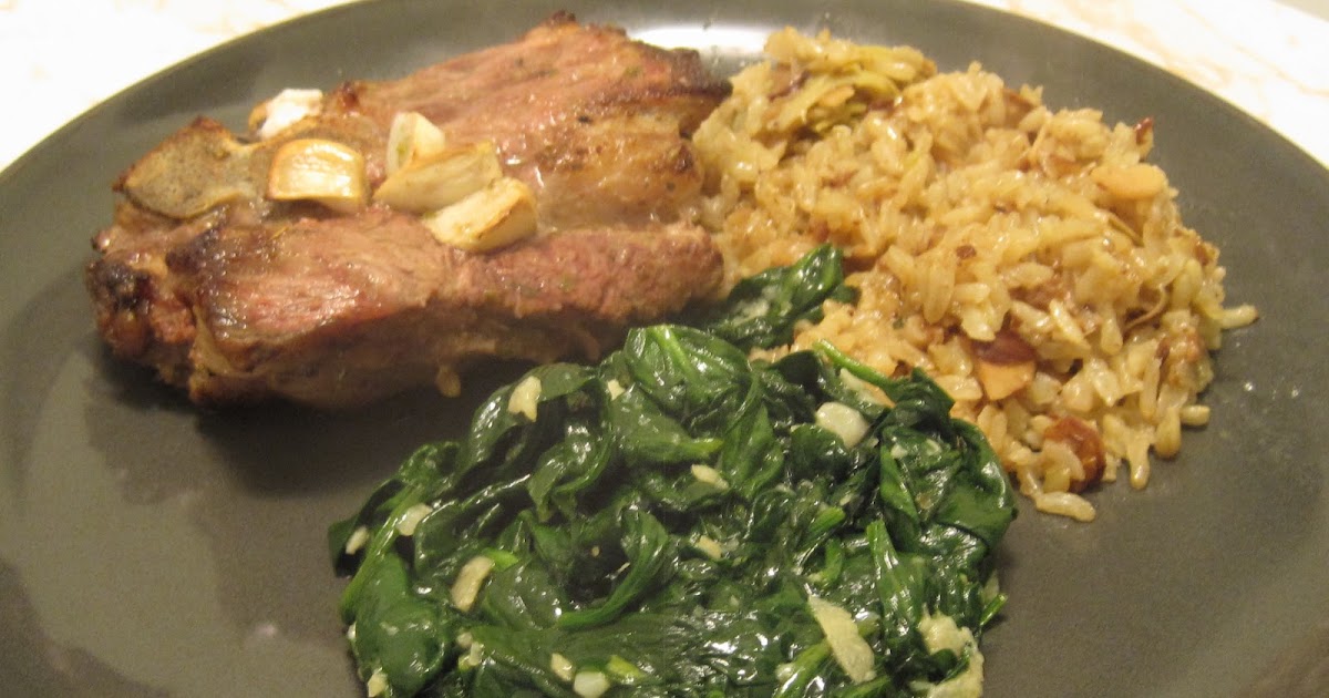 City Share Greek Dinner of Lamb Chops and Artichoke Rice Pilaf