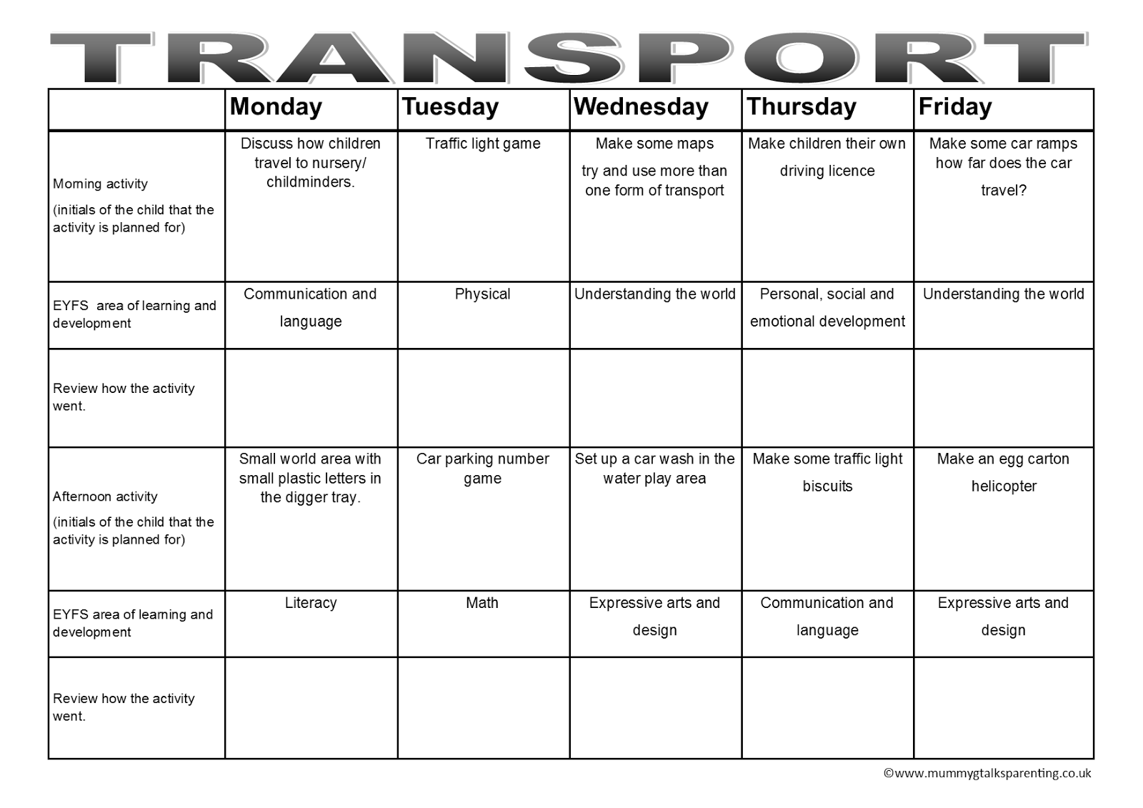 activity planners