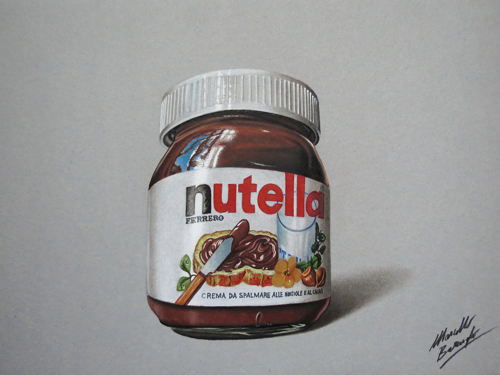 Marcello Barenghi: Drawing a glass jar of Nutella