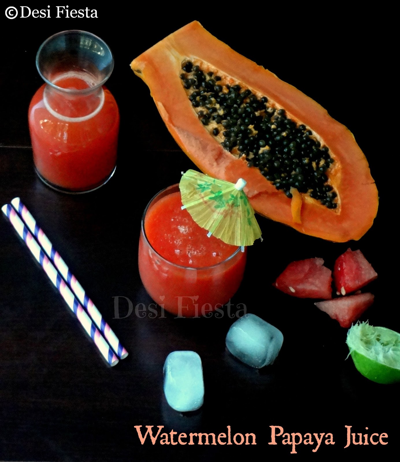 Watermelon and Papaya juice