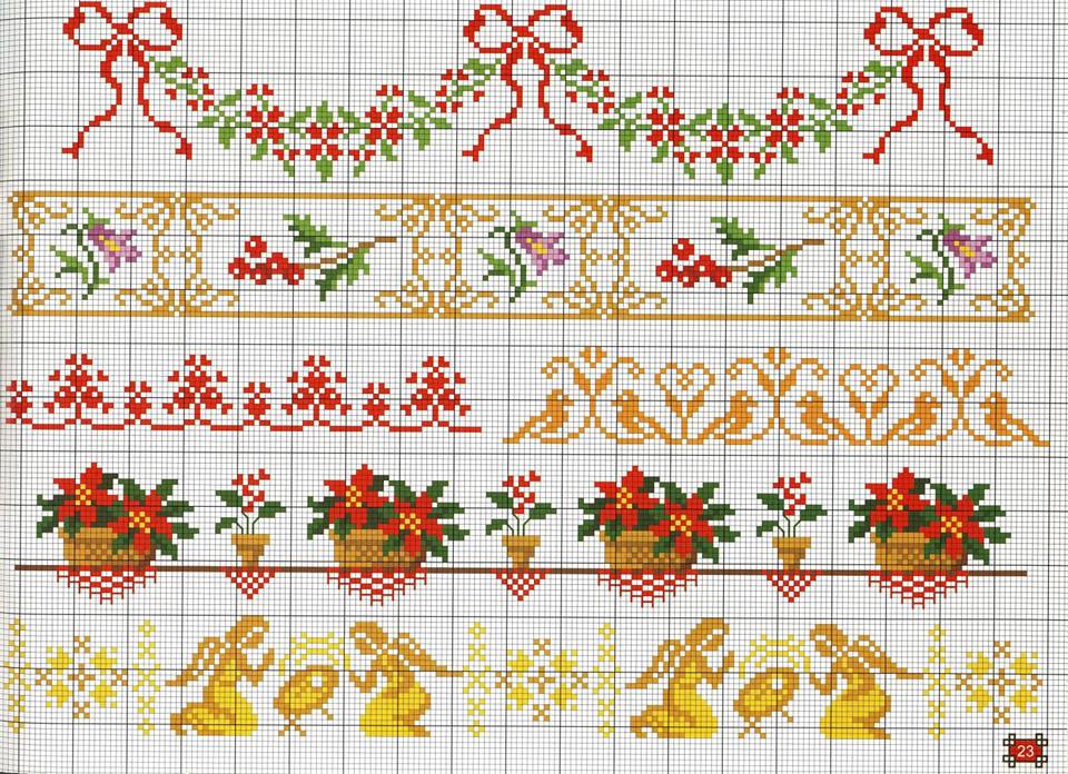 Χειροτεχνήματα Χριστουγεννιάτικες μπορντούρες για κέντημα / Christmas