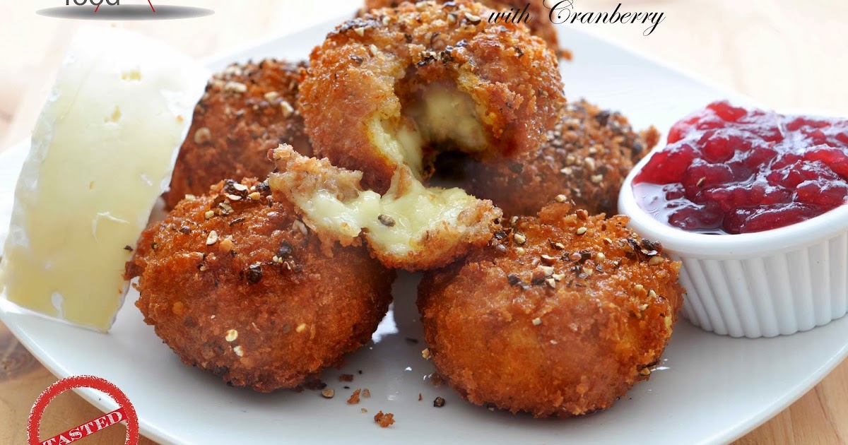 Simple Food Deep Fried Brie in Cracked Pepper Crumb with Cranberry