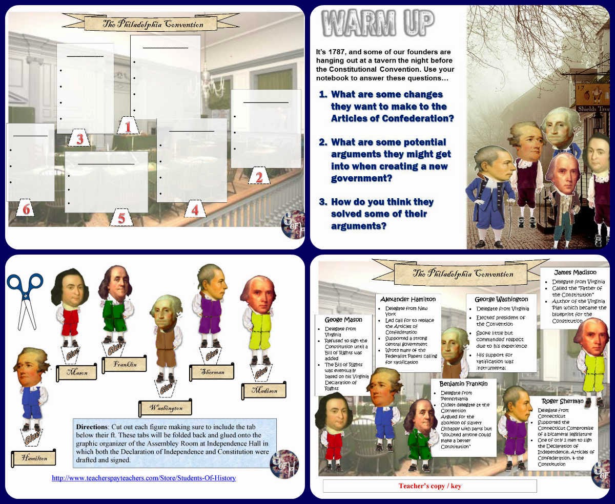 Students of History: Constitutional Convention Pop-Up Figures "Rise of