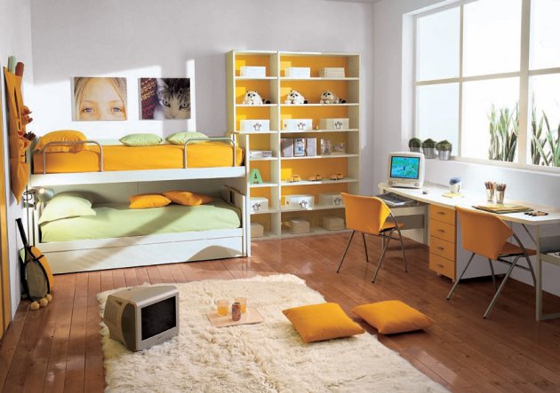 Children Bedroom With Bunk Beds Modern Home Minimalist Minimalist Home Dezine